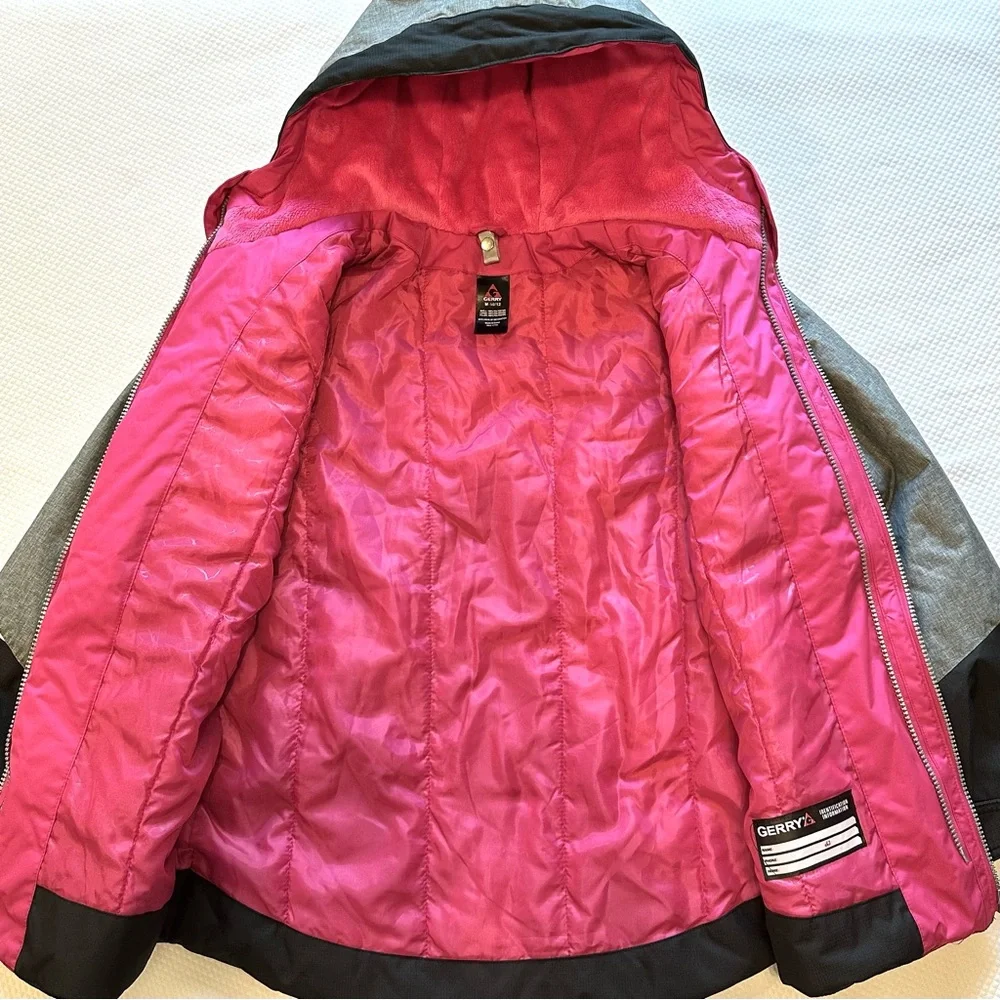 Gerry Girls Ski ⛷️ Snowboard 🏂 Snow Puffer Jacket Coat Black & Gray Pink details - Picture 10 of 10